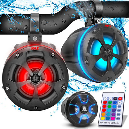 Waterproof Off-Road Speakers 800W RGB Lights Bluetooth Marine Grade