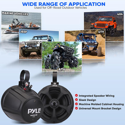 Marine Speakers 1000W Waterproof 5.25" 2-Ch Amp IP-X45