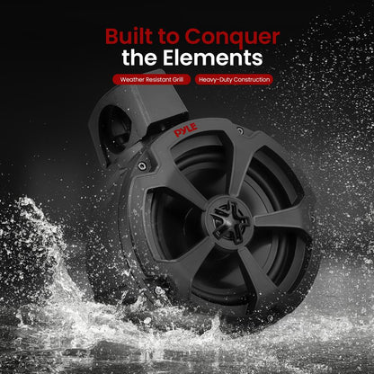 6.5" Marine Speakers 1200W Water-Resistant IP-X6 Polypropylene Cone