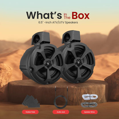 Marine Off-Road Speakers 1200W Water-Resistant 6.5" Woofer Pair