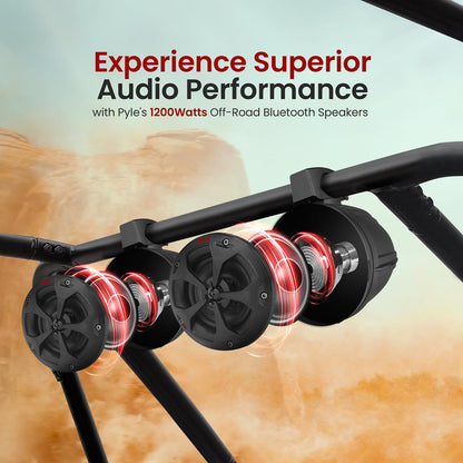 6.5" Waterproof Bluetooth Speakers 1200W Marine Grade Weatherproof Pair