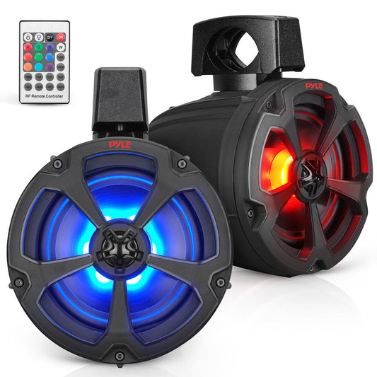 Marine Bluetooth Speakers, 1200W Waterproof, RGB Lights, Remote Control