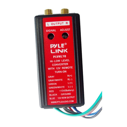 2-Channel Hi-Level to Low-Level Converter, Auto Adjustable, RCA, Gray