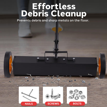 Rolling Magnetic Sweeper with Wheels