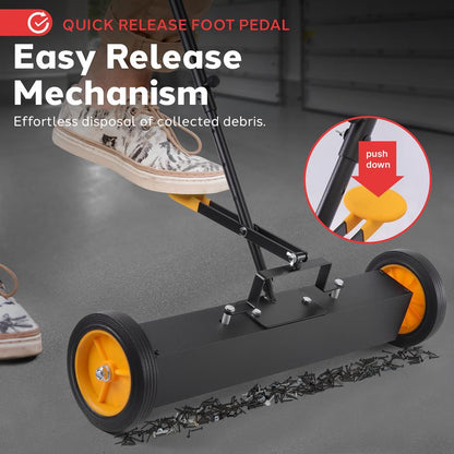 Rolling Magnetic Sweeper with Wheels