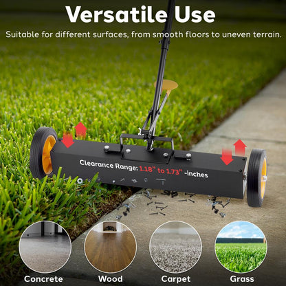 Rolling Magnetic Sweeper with Wheels