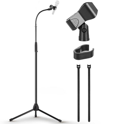 Tripod Mic Stand, Secure Hold, Adjustable 52"-79", Sturdy Steel