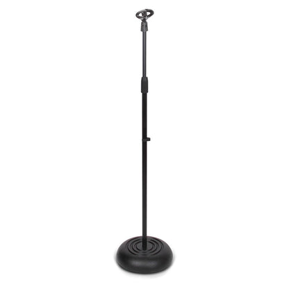 Adjustable Mic Stand - Height Adjustable, Sturdy Metal Base, 2.8'-5'
