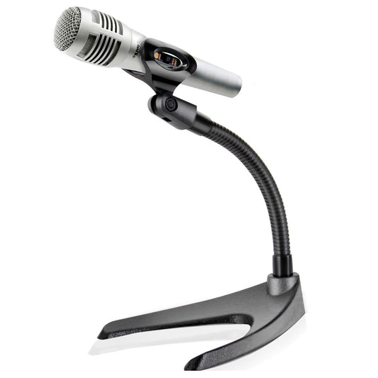 Desktop Microphone Stand - Adjustable Gooseneck, Sturdy Metal Base