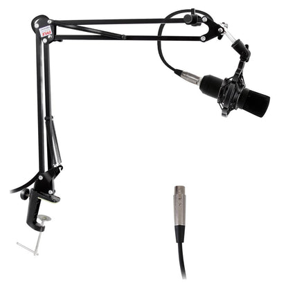Adjustable Mic Boom Stand - Quick Setup, Steel Alloy, Desktop Use