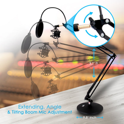 product image number 3 for Pyle Desktop Suspension Microphone Boom Stand
