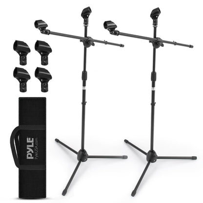 Adjustable Tripod Mic Stand Pair - Lightweight, Durable, 27.5-52" Height