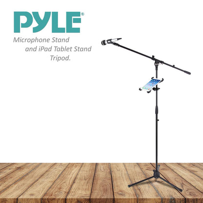 iPad & Mic Stand Holder - Secure Grip, Multi-Angle Adjustment, Sturdy