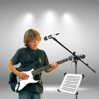 iPad & Mic Stand Holder - Secure Grip, Multi-Angle Adjustment, Sturdy