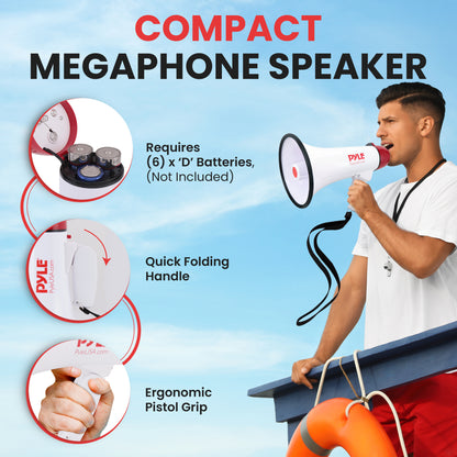 Mégaphone avec microphone portatif à brancher 