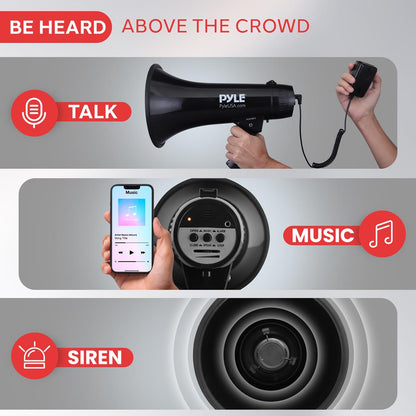 Megaphone Bullhorn 1000-Yard Range 40W Siren & Music Modes