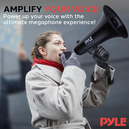 Megaphone Bullhorn 1000-Yard Range 40W Siren & Music Modes