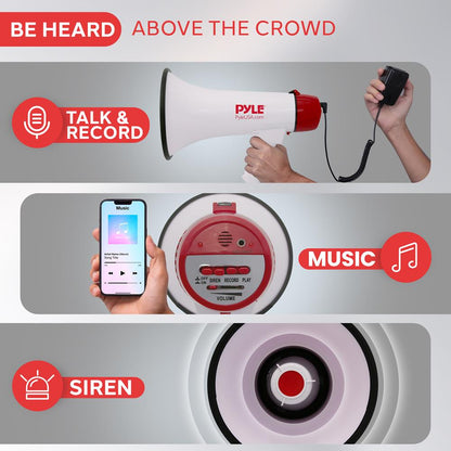 Mégaphone portable avec batterie intégrée 