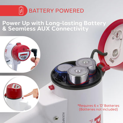 Mégaphone portable avec batterie intégrée 