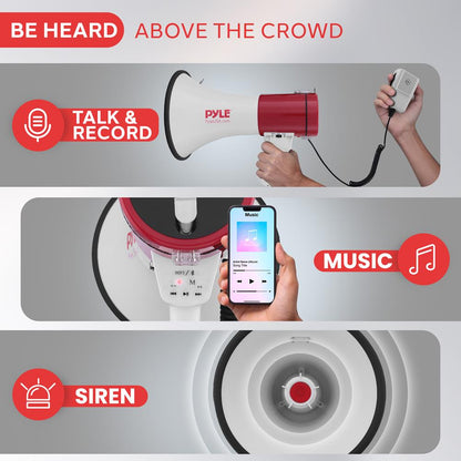 Bluetooth Megaphone Bullhorn with Siren