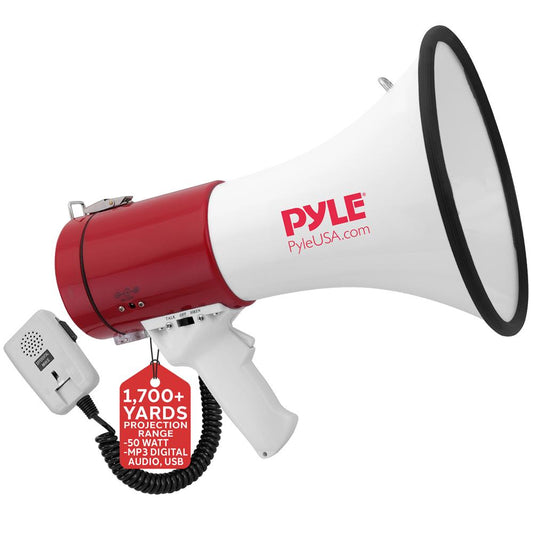 Megaphone Speaker 50W Loud Sound USB/MP3/Aux Input Handheld Mic