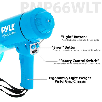 Portable Waterproof Megaphone 40W Siren Alarm LED Light