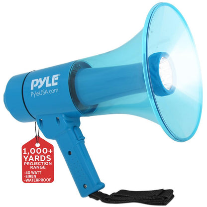 Portable Waterproof Megaphone 40W Siren Alarm LED Light