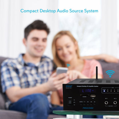 Wireless Bluetooth PA Amplifier 500W Compact Audio System w/ Mic Input
