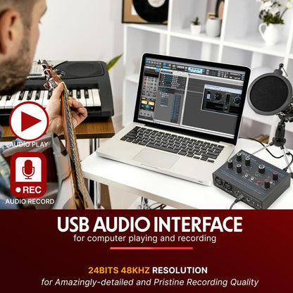 USB Audio Interface - Pristine Recording - Ultralow Noise - Compact Design