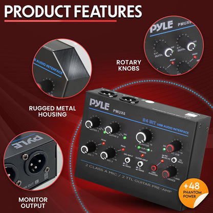USB Audio Interface - Pristine Recording - Ultralow Noise - Compact Design