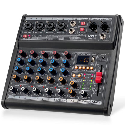 Bluetooth DJ Mixer 6-Channel USB Interface 16 DSP Effects