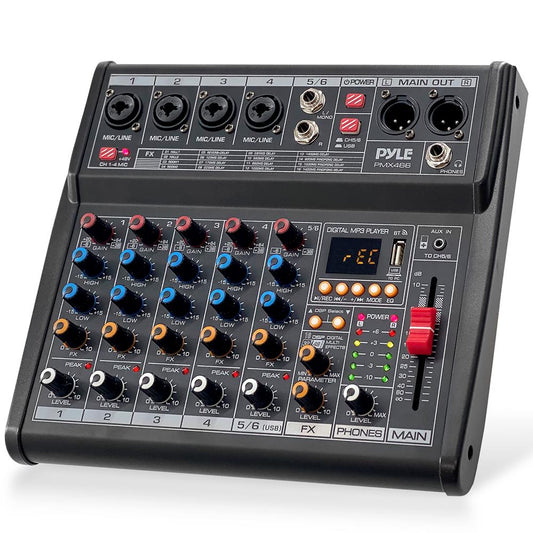 Bluetooth DJ Mixer 6-Channel USB Interface 16 DSP Effects