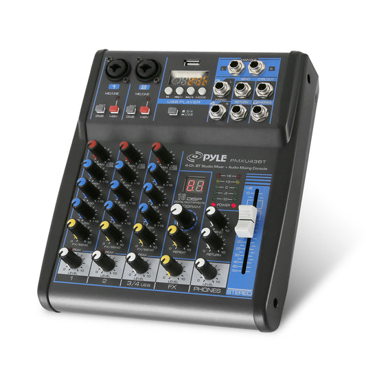 4-Ch Bluetooth Pro Audio DJ Sound Mixer - PMXU43BT