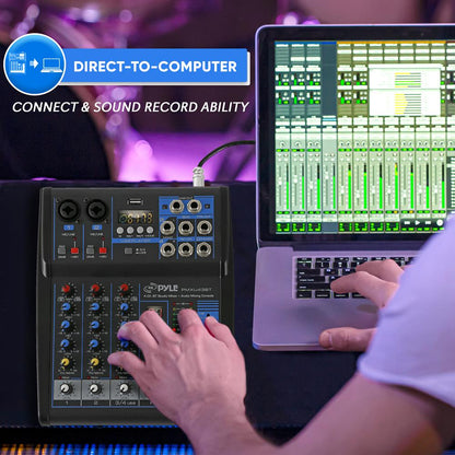 4-Ch Bluetooth Pro Audio DJ Sound Mixer - PMXU43BT