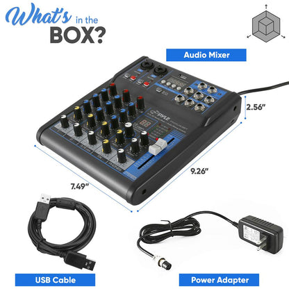 4-Ch Bluetooth Pro Audio DJ Sound Mixer - PMXU43BT
