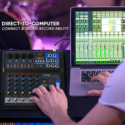 6-Ch Bluetooth Pro Audio DJ Sound Mixer - PMXU63BT