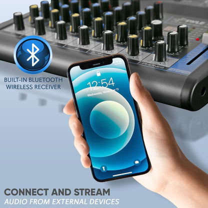 6-Ch Bluetooth Pro Audio DJ Sound Mixer - PMXU63BT