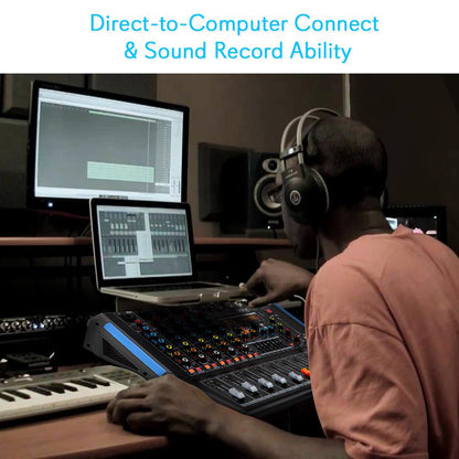 6-Ch Bluetooth Studio Pro Audio DJ Mixer - PMXU67BT