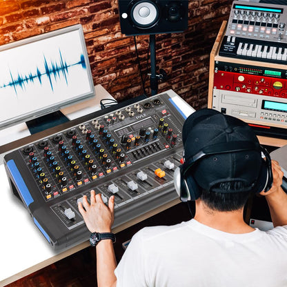 8-Ch Bluetooth Studio Pro Audio DJ Mixer - PMXU88BT