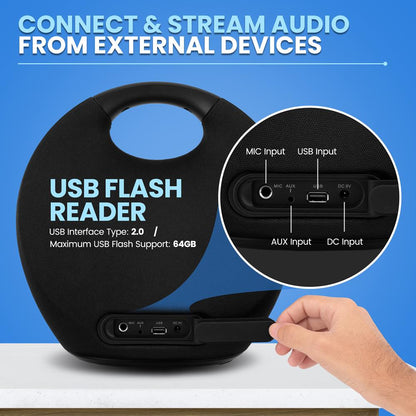 Wireless Bluetooth Speaker, Clear Sound, 220W Waterproof, Portable