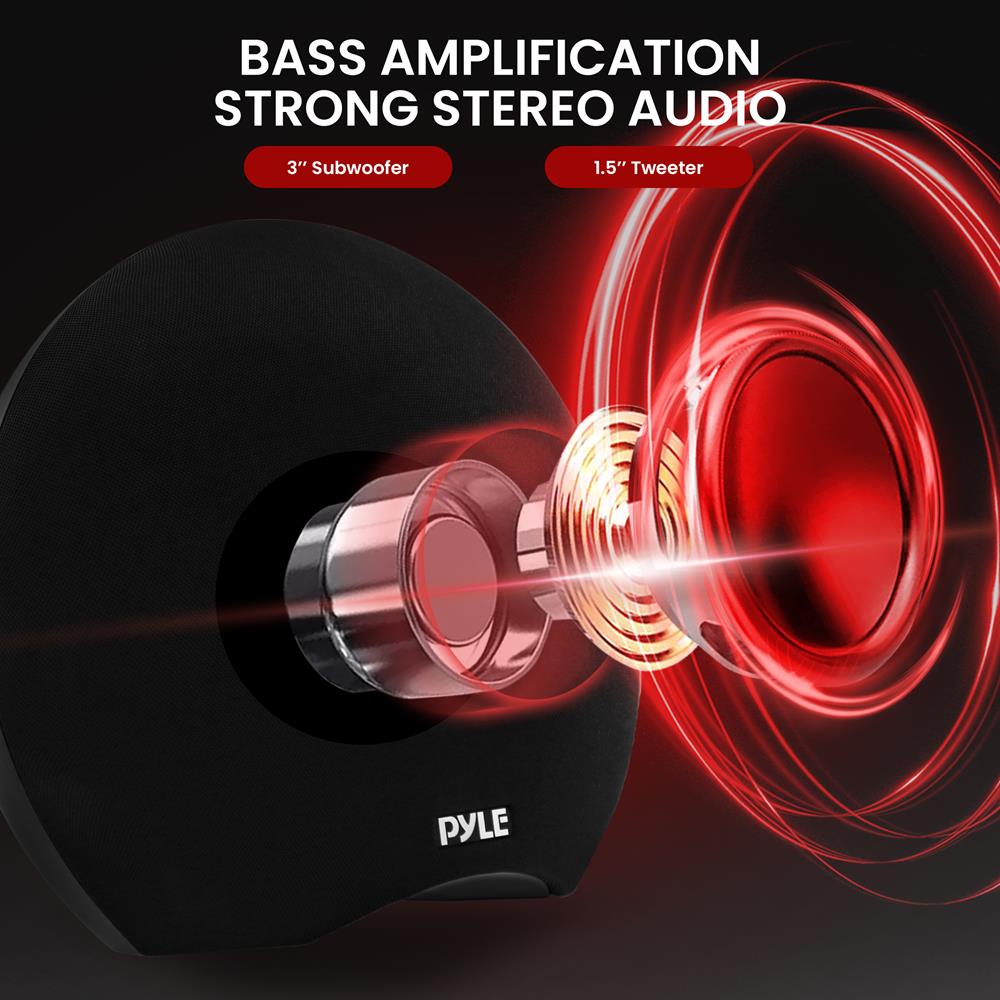 product image number 2 for Pyle Dual 3” Portable Waterproof Bluetooth Sp