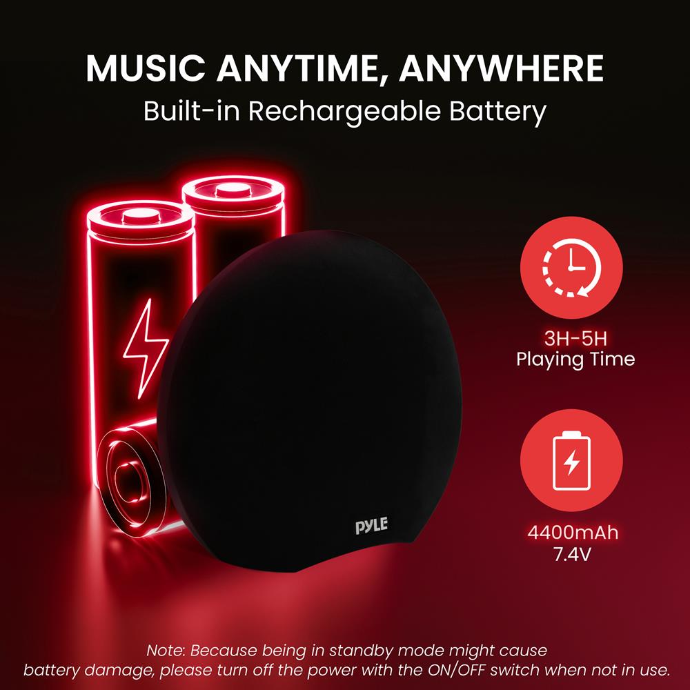 product image number 5 for Pyle Dual 3” Portable Waterproof Bluetooth Sp