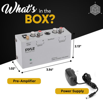 Ultra-Compact Phono Turntable Preamp with RCA & 1/4'' Outputs