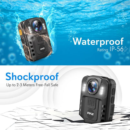 Police Body Camera HD 1296p Waterproof Night Vision 16GB Memory