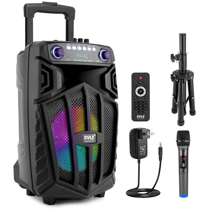 680W Portable Bluetooth PA Speaker, Rechargeable, LED Lights, 10"