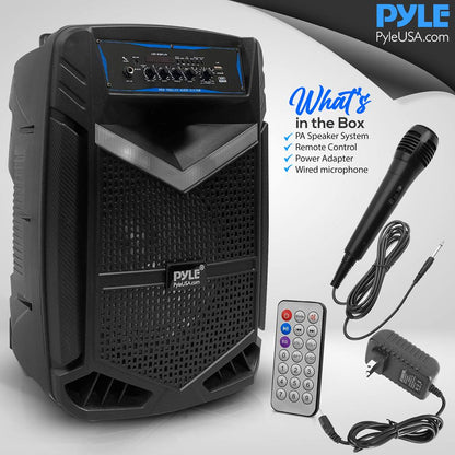 Portable Bluetooth PA Speaker 600W Rechargeable 10" Subwoofer Party Lights