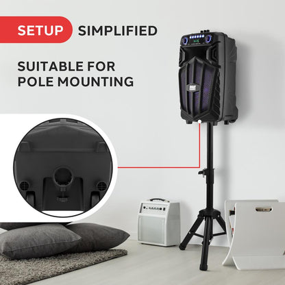 Portable Bluetooth PA Speaker 880W Rechargeable LED Lights