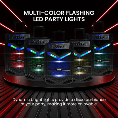 Portable Bluetooth PA Speaker 800W Rechargeable 12" Subwoofer Party Lights
