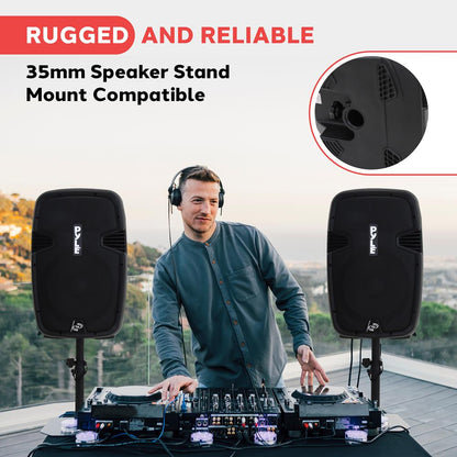 Wireless PA System Kit 1800W - Bluetooth, Dual 12" Speakers, Stands, Mic