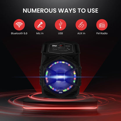 Enceinte Bluetooth portable 12" 1000W rechargeable avec lumières LED 